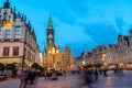 WrocÃâaw at dusk is a city on the Oder River in western Poland. ItÃ¢â¬â¢s known for its Market Square, elegant townhouses and